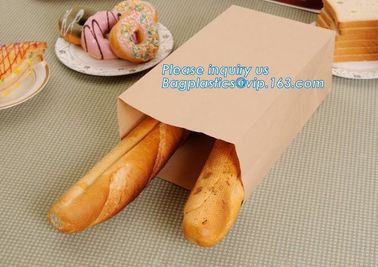 Bread Kraft Paper Bag Square Bottom Bag Takeaway food Packing Bag,Recyclable sandwich bread food packaging brown paper b supplier