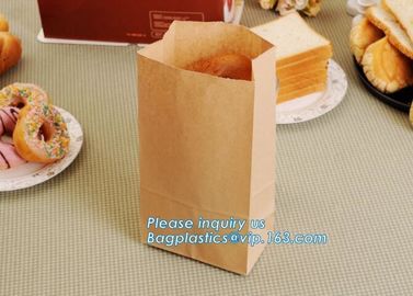 Bread Kraft Paper Bag Square Bottom Bag Takeaway food Packing Bag,Recyclable sandwich bread food packaging brown paper b supplier