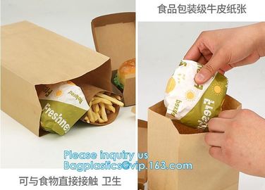 Low cost 120gsm food grade white kraft paper sos bottom bread wheat flour packaging paper bag,grease proofing food grade supplier