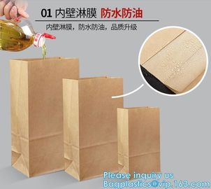 Free sample food grade paper bread bag with window,Food grade recycled bread paper bag with paper twist handle, bagease supplier