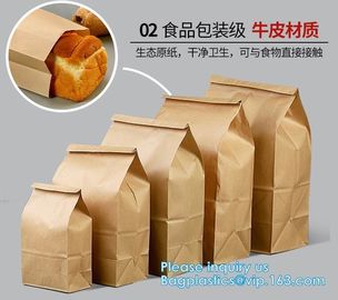 Free sample food grade paper bread bag with window,Food grade recycled bread paper bag with paper twist handle, bagease supplier