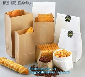 pot 60g 70g kraft paper food packaging bakery bread bag food kraft paper bag greaseproof snack bread brown kraft paper b supplier