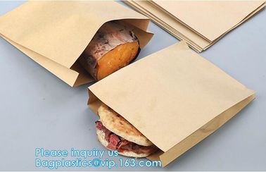 Logo Printed Greaseproof Fast Food Paper Wraps / Paper Bags,Fast food wrap foil proof paper bags, bakery paper bags, bre supplier