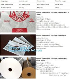 Food paper wraps, food paper bags,pe coated paper rolls, sandwich paper,hot dog paper,french fired paper,lunch wrap,deli supplier