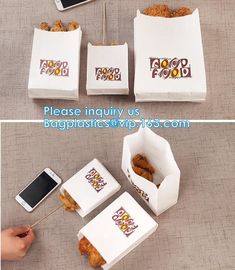 fried chicken hamburger fast food packaging wrapped bag plastic paper wholesale disposable custom printing,Deli food pac supplier