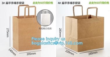 Custom Logo Printed Grocery Packaging Craft Brown Kraft Paper Shopping Bag with Handle,Kraft Paper Shopping Bag , Paper supplier