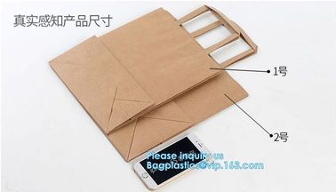 Custom Logo Printed Grocery Packaging Craft Brown Kraft Paper Shopping Bag with Handle,Kraft Paper Shopping Bag , Paper supplier