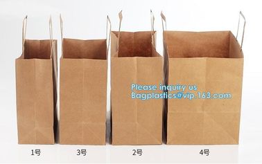 Custom Logo Printed Grocery Packaging Craft Brown Kraft Paper Shopping Bag with Handle,Kraft Paper Shopping Bag , Paper supplier