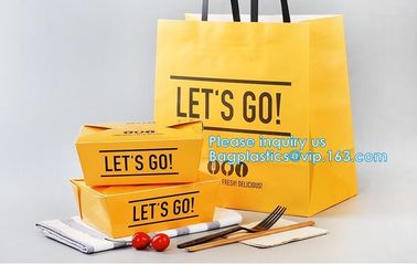 Promotion Recycled Custom Printed Grocery Food Take Away Shopping Brown Kraft Paper Bag With Twisted Handles, bagease supplier