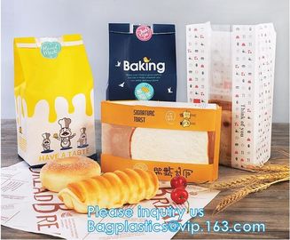 Custom Printed PE Coated White/Brown Kraft Paper,Sandwich/Bread/Cookie Paper Bag,Takeaway stand up kraft paper bread bag supplier