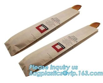 Recyclable sandwich bread food packaging red paper bag,Eco-friendly high quality recycled custom logo printed brown dess supplier