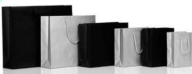 High-End Luxury Unprinted Cardboard Shopping Black Paper Carrier Bag with Rope Handle,Glossy cardboard luxury paper garm supplier