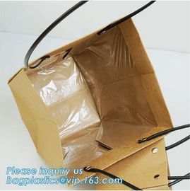 Logo Personalized Portable Bouquet Flower Carrier Gift Packing Paper Bag,Kraft Paper Laminated Pp Woven Paper Bag Flower supplier