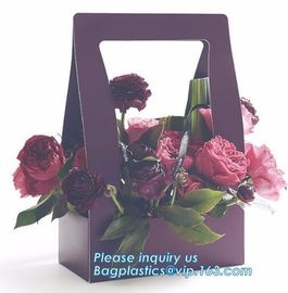 Fashion Design Flat Paper Handle Paper Gift Bag Flower Carrier Bag,nice style flowers printing paper carrier bag, bageas supplier