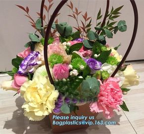 Fashion kraft paper flower carrier paper bag,Customized Pot Plants Kraft Flower Carrier Paper Bag with Grommet Handles supplier