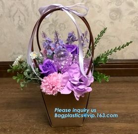 Fashion kraft paper flower carrier paper bag,Customized Pot Plants Kraft Flower Carrier Paper Bag with Grommet Handles supplier