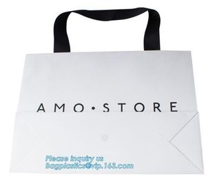 Luxury Matte Black Premium Gift Paper Packaging Carrier Shopping Bag,Luxury Cloth Carrier Paper Bag with Handle, bagplas supplier