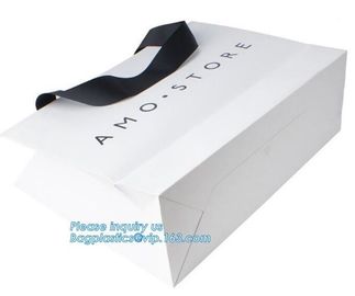 Luxury Matte Black Premium Gift Paper Packaging Carrier Shopping Bag,Luxury Cloth Carrier Paper Bag with Handle, bagplas supplier