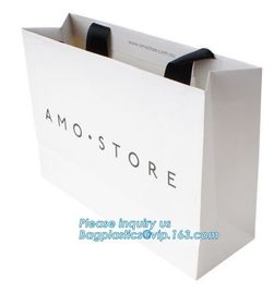 Luxury Matte Black Premium Gift Paper Packaging Carrier Shopping Bag,Luxury Cloth Carrier Paper Bag with Handle, bagplas supplier