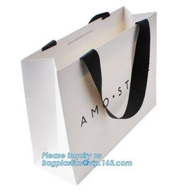 Luxury Matte Black Premium Gift Paper Packaging Carrier Shopping Bag,Luxury Cloth Carrier Paper Bag with Handle, bagplas supplier