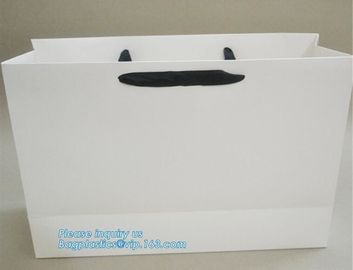 Gloss Laminated Luxury Rope Handled Paper Carrier Bags,Luxury thick white cardboard paper carrier bag wholesale paper ba supplier