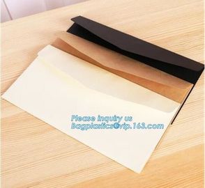 Matt black card paper envelope in A4 A5 B5 C5 C6 A3 size with custom logo printing color foil rose gold stamping silver supplier