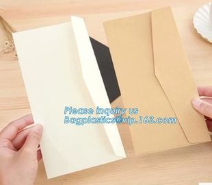 Matt black card paper envelope in A4 A5 B5 C5 C6 A3 size with custom logo printing color foil rose gold stamping silver supplier