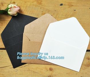Matt black card paper envelope in A4 A5 B5 C5 C6 A3 size with custom logo printing color foil rose gold stamping silver supplier