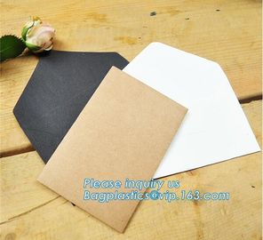 Matt black card paper envelope in A4 A5 B5 C5 C6 A3 size with custom logo printing color foil rose gold stamping silver supplier