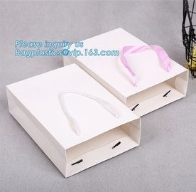 Printing Logo Paper Carrier Bag with Bowknot and Handle for Luxury Clothing,luxury wedding carrier bag, bagplastics, pac supplier