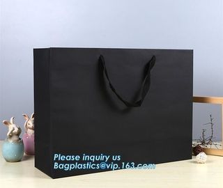 250gsm cardboard black luxury gift bag shopping paper bag paper handle,Paper Bag Shopping Wine Garment Cookie Packaging supplier