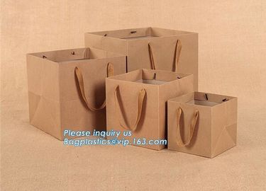 Glossy Lamination Luxury Personalised Custom Simple Printed Paper Carrier Bag With Handle,Brown luxury brand slogan prin supplier