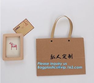 Glossy Lamination Luxury Personalised Custom Simple Printed Paper Carrier Bag With Handle,Brown luxury brand slogan prin supplier