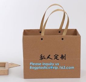 Glossy Lamination Luxury Personalised Custom Simple Printed Paper Carrier Bag With Handle,Brown luxury brand slogan prin supplier