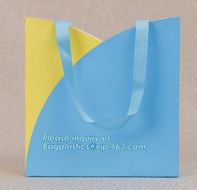 Glossy Lamination Luxury Personalised Custom Simple Printed Paper Carrier Bag With Handle,Brown luxury brand slogan prin supplier