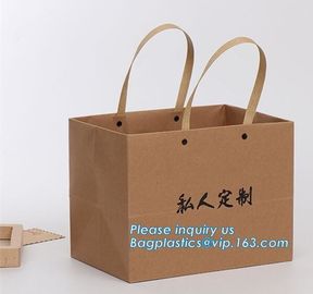Glossy Lamination Luxury Personalised Custom Simple Printed Paper Carrier Bag With Handle,Brown luxury brand slogan prin supplier