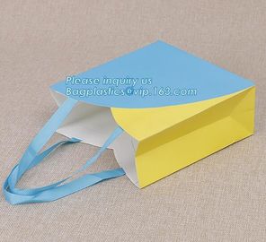 Glossy Lamination Luxury Personalised Custom Simple Printed Paper Carrier Bag With Handle,Brown luxury brand slogan prin supplier
