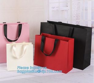 Recyclable High End Luxury Shopping Gift Carrier Packaging Custom Printing Black Retail Paper Bag,paper carrier bag gift supplier