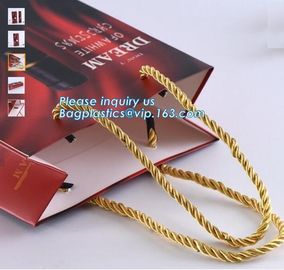 Luxury Paper Carrier Bag with Good Quality Rope Handles,Glossy cardboard luxury paper garment carrier bag wholesale pac supplier