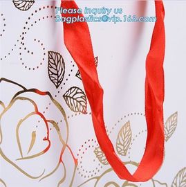 Promotion Custom Private Label Luxury Carrier Packing Hair Salon Paper Bag With Logo,Ribbon Handle Gift Carrier Custom M supplier