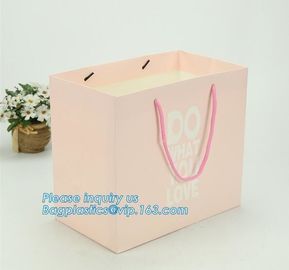 printed pink paper shopping gift bag with bow,Wholesale Logo Printed Retail Custom Luxury Paper Shopping Bag With Logo supplier