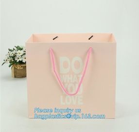 printed pink paper shopping gift bag with bow,Wholesale Logo Printed Retail Custom Luxury Paper Shopping Bag With Logo supplier