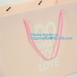printed pink paper shopping gift bag with bow,Wholesale Logo Printed Retail Custom Luxury Paper Shopping Bag With Logo supplier