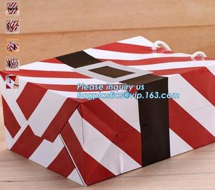 Christmas custom luxury gift food grade bakery Paper cake and bread packaging box carry Bag cut handle logo wholesale supplier