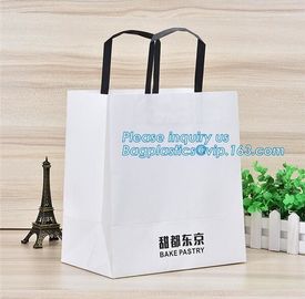 custom christmas carrier kraft paper gift shopping bag,brand dark blue 3D patch coated paper bag for gift toy carrier ba supplier