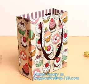High Quality Luxury Shopping Satin Ribbon Gold Stamping Paper Bag,New hot sale brown packaging paper carrier bag take aw supplier