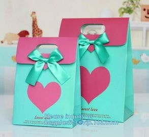 paper carrier bag,kraft paper bag,craft paper bag manufacturer,Printing Logo Paper Carrier Bag with Bowknot and Handle f supplier
