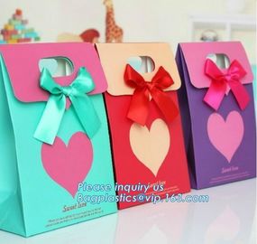 paper carrier bag,kraft paper bag,craft paper bag manufacturer,Printing Logo Paper Carrier Bag with Bowknot and Handle f supplier