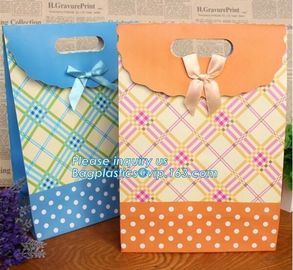paper carrier bag,kraft paper bag,craft paper bag manufacturer,Printing Logo Paper Carrier Bag with Bowknot and Handle f supplier
