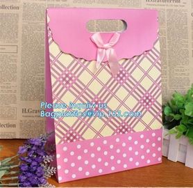 paper carrier bag,kraft paper bag,craft paper bag manufacturer,Printing Logo Paper Carrier Bag with Bowknot and Handle f supplier